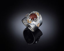 Load image into Gallery viewer, Men's silver ring with gemstones