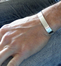 Load image into Gallery viewer, Men's silver cuff bracelet