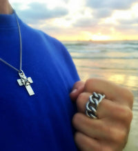 Load image into Gallery viewer, Mens cross necklace