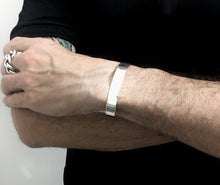 Load image into Gallery viewer, Men's silver cuff bracelet