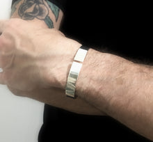 Load image into Gallery viewer, Men's silver cuff bracelet