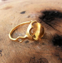Load image into Gallery viewer, Citrine ring, 14 karat gold ring with gem stone and diamonds.