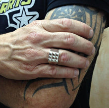Load image into Gallery viewer, Mens Spikes Signet ring