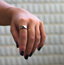 Load image into Gallery viewer, Silver geometric spike ring for womens
