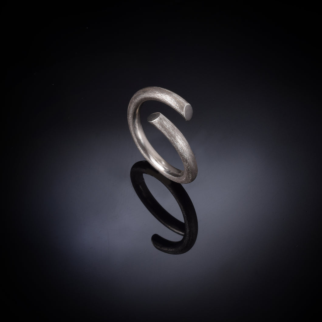 Open Crossover Solid Sterling Silver Ring