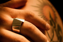 Load image into Gallery viewer, Unique solid sterling silver band ring for men
