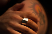 Load image into Gallery viewer, Unique solid sterling silver band ring for men
