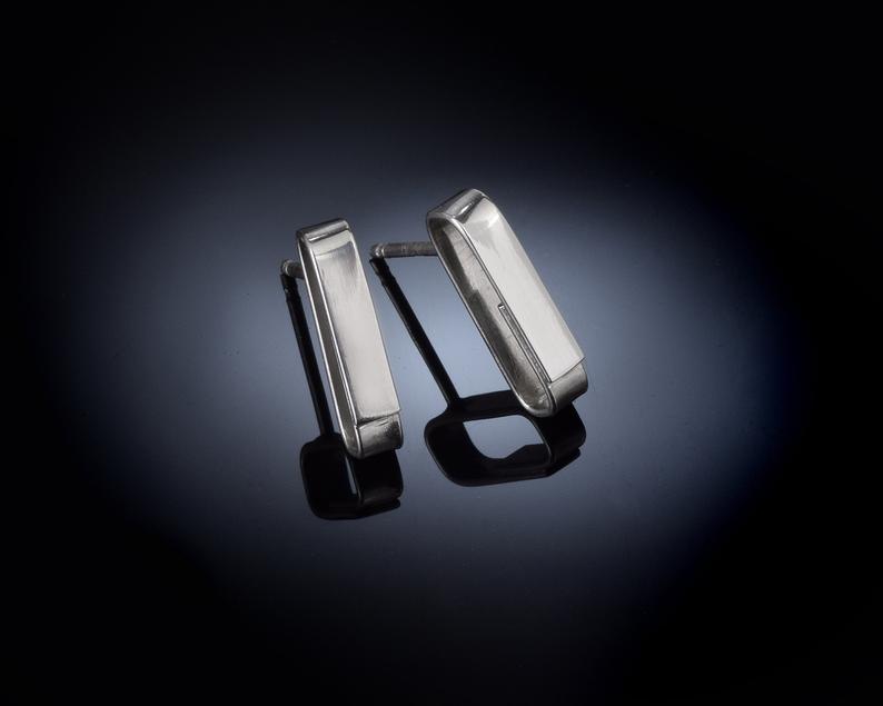 Sterling Silver Line Stud Earrings