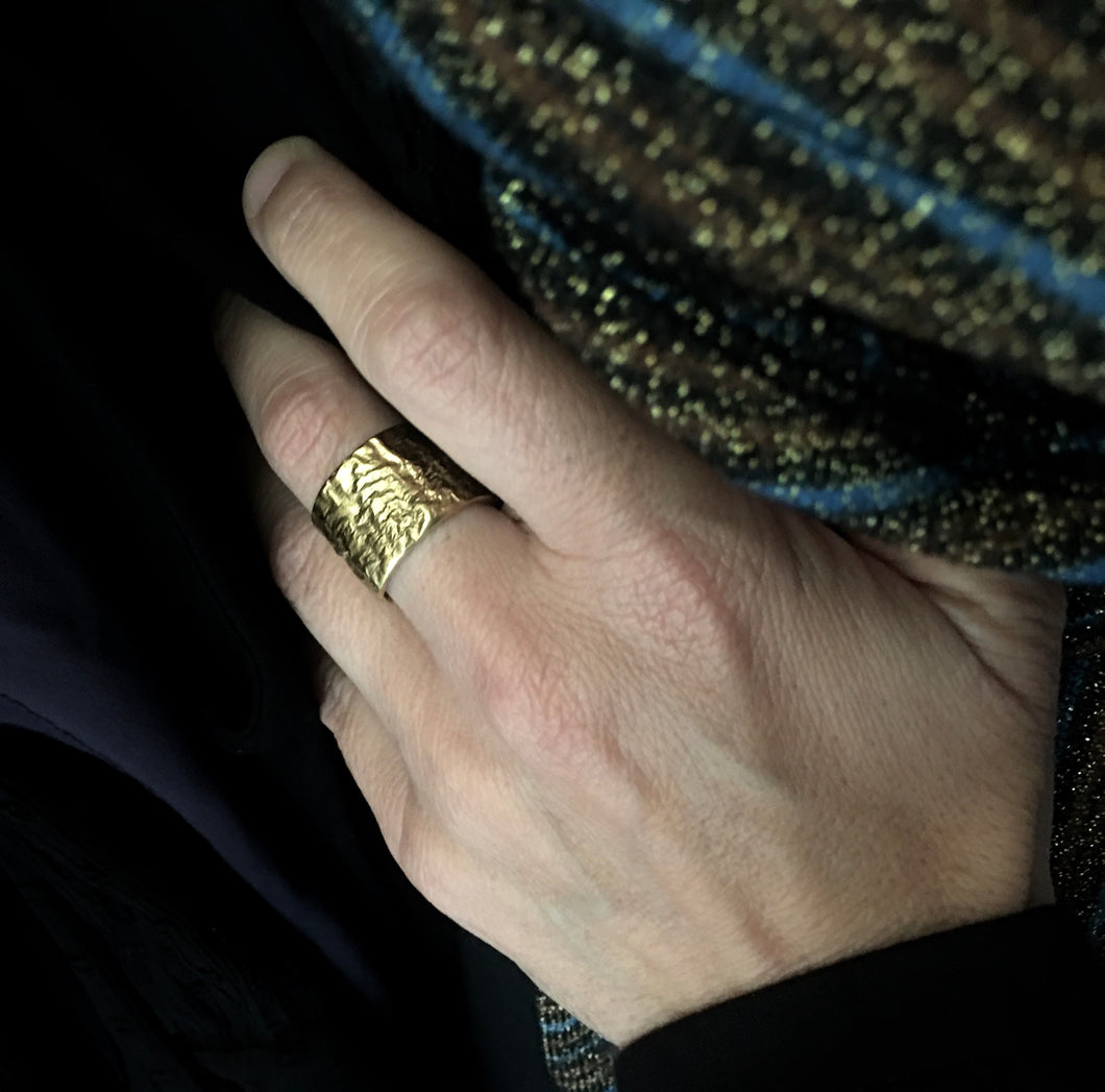 Adjustable Wide Gold Ring