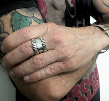 Load image into Gallery viewer, Wide Statement Sterling Silver Men&#39;s Ring
