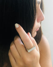 Load image into Gallery viewer, Silver Geometric Rectangle Ring
