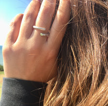Load image into Gallery viewer, Open Crossover Solid Sterling Silver Ring

