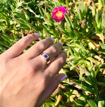 Load image into Gallery viewer, Sterling Silver Red Ruby Delicate Signet Ring
