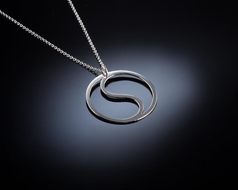 Yin Yang silver necklace