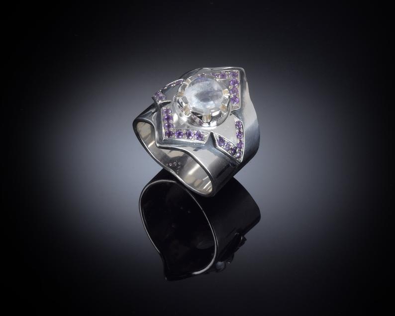 Amethyst men ring