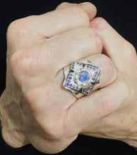 Load image into Gallery viewer, Amethyst men ring
