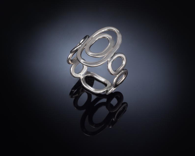 Women's silver circle ring