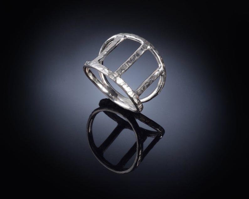 Women's Minimalist ring, Lines ring